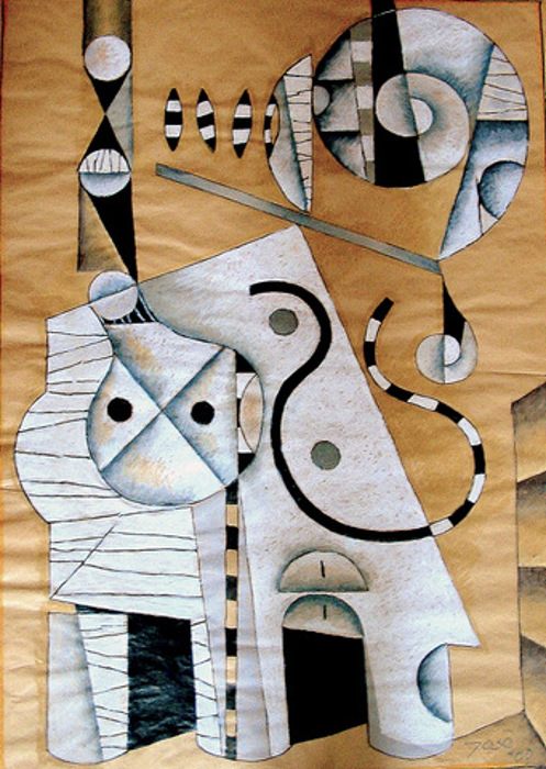 2000 - Encre et Pastel gras - 100 x 80 cm
