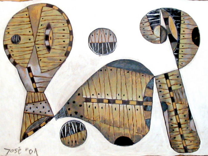 2001 - Encre et Pastel gras - 100 x 80 cm