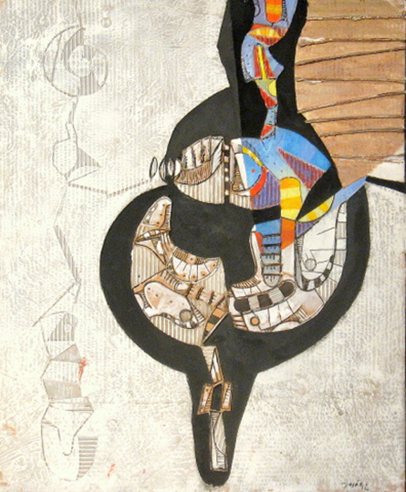 1992 - Huile, Acryl et collage
